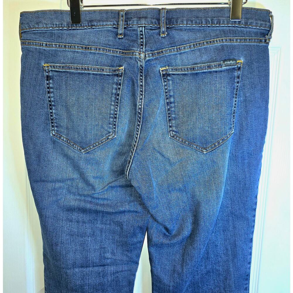 Eddie Bauer Flannel Lined Jeans Boyfriend Fit Womens Sz 14 Medium Wash Red Plaid - Picture 10 of 14